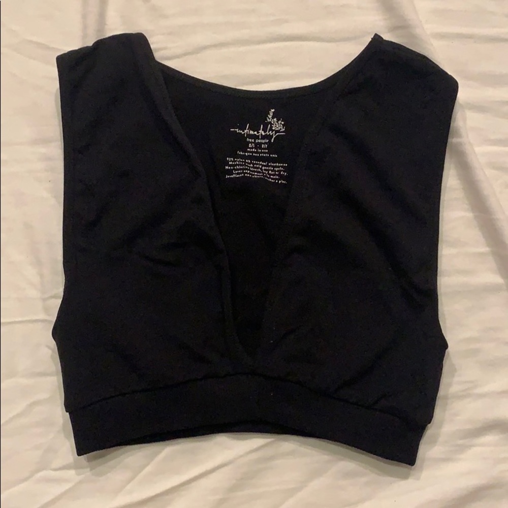 Black Free People Intimates Deep Plunge Bralet